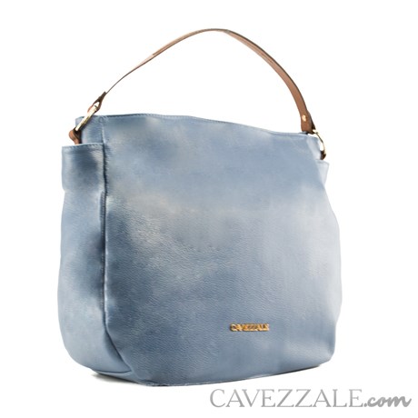 A imagem mostra uma bolsa Boho de couro feminina Cavezzale Floter Blue.