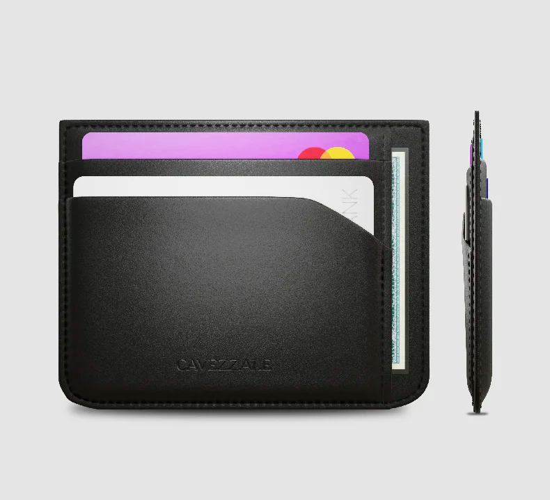 VISOUL Carteira Masculina De Couro Para Talão De Cheques Com Bloqueio De RFID, Carteira Alta Com 11 Compartimentos Para Cartão De Crédito, 1 Janela Para Identidade, Preto + Laranja, One Size, Carteira